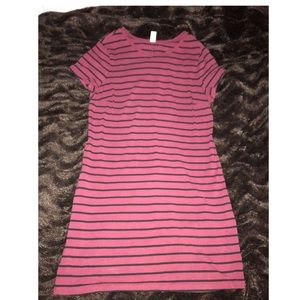 Maroon and black striped dress